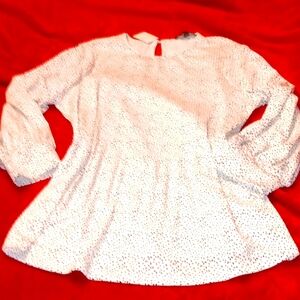 ADRIANA PAPPELL, white with black polka dot, 3/4 sleeve blouse.